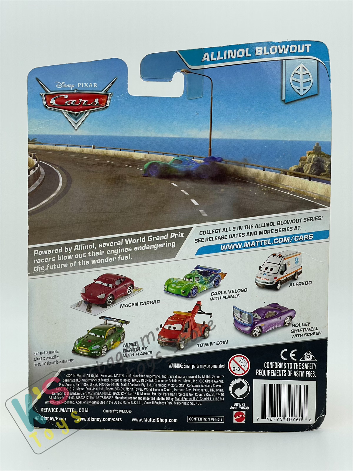 DELUXE DISNEY PIXAR CARS BY MATTEL, "ALFREDO" ALLINOL BLOWOUT - BNIP