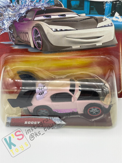COLOR CHANGERS Disney Pixar Cars by MATTEL, BOOST (PURPLE/WHITE) - 2 PAINT JOBS IN 1 - BNIP