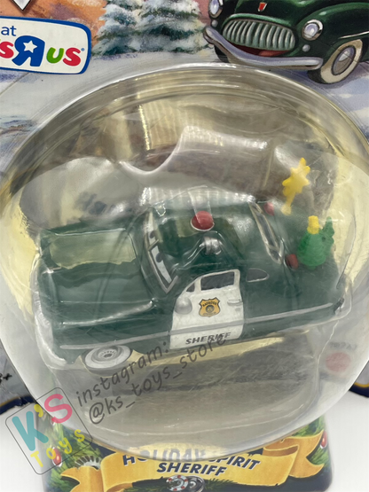 Disney Pixar Cars 1:55 by MATTEL, HOLIDAY SPIRIT GREEN SHERIFF, CHRISTMAS SERIES TOYSRUS EXCLUSIVE- BNIP