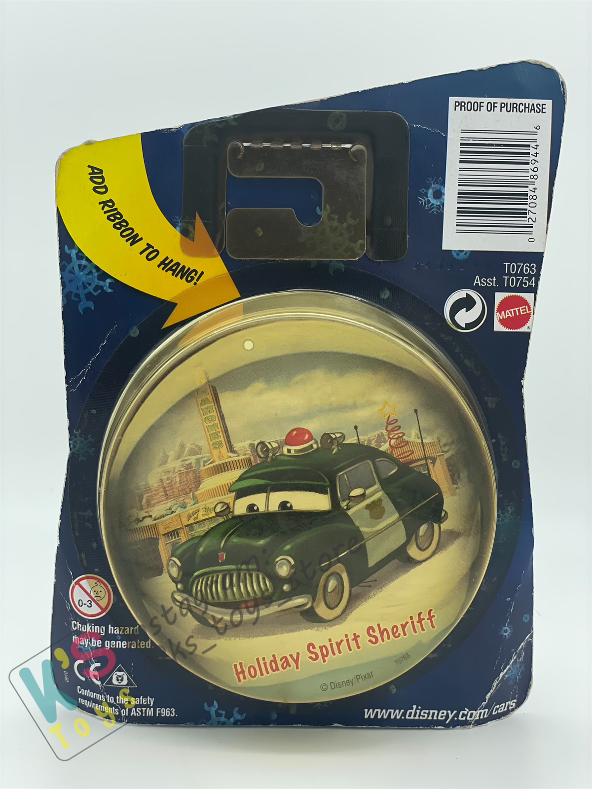 Disney Pixar Cars 1:55 by MATTEL, HOLIDAY SPIRIT GREEN SHERIFF, CHRISTMAS SERIES TOYSRUS EXCLUSIVE- BNIP