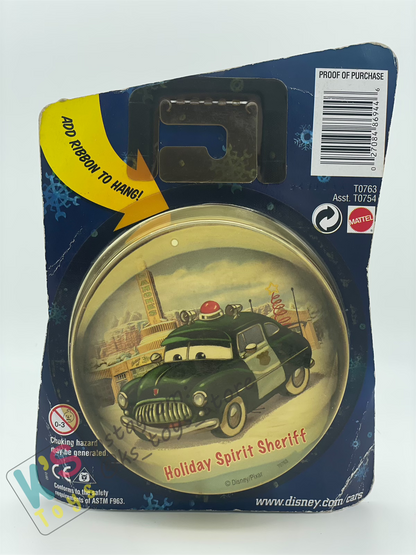 Disney Pixar Cars 1:55 by MATTEL, HOLIDAY SPIRIT GREEN SHERIFF, CHRISTMAS SERIES TOYSRUS EXCLUSIVE- BNIP