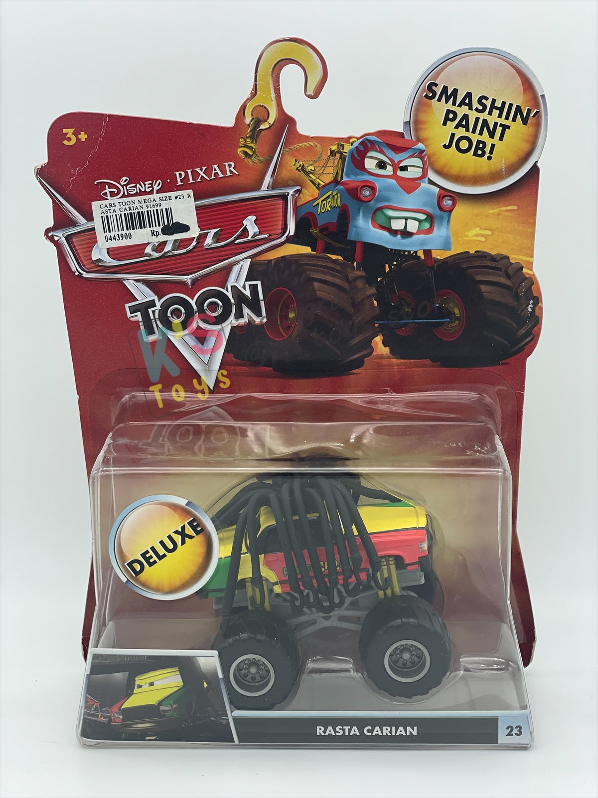 DELUXE DISNEY PIXAR CARS "RASTA CARIAN"- MONSTER TRUCK MATER - Cars Toon - BNIP