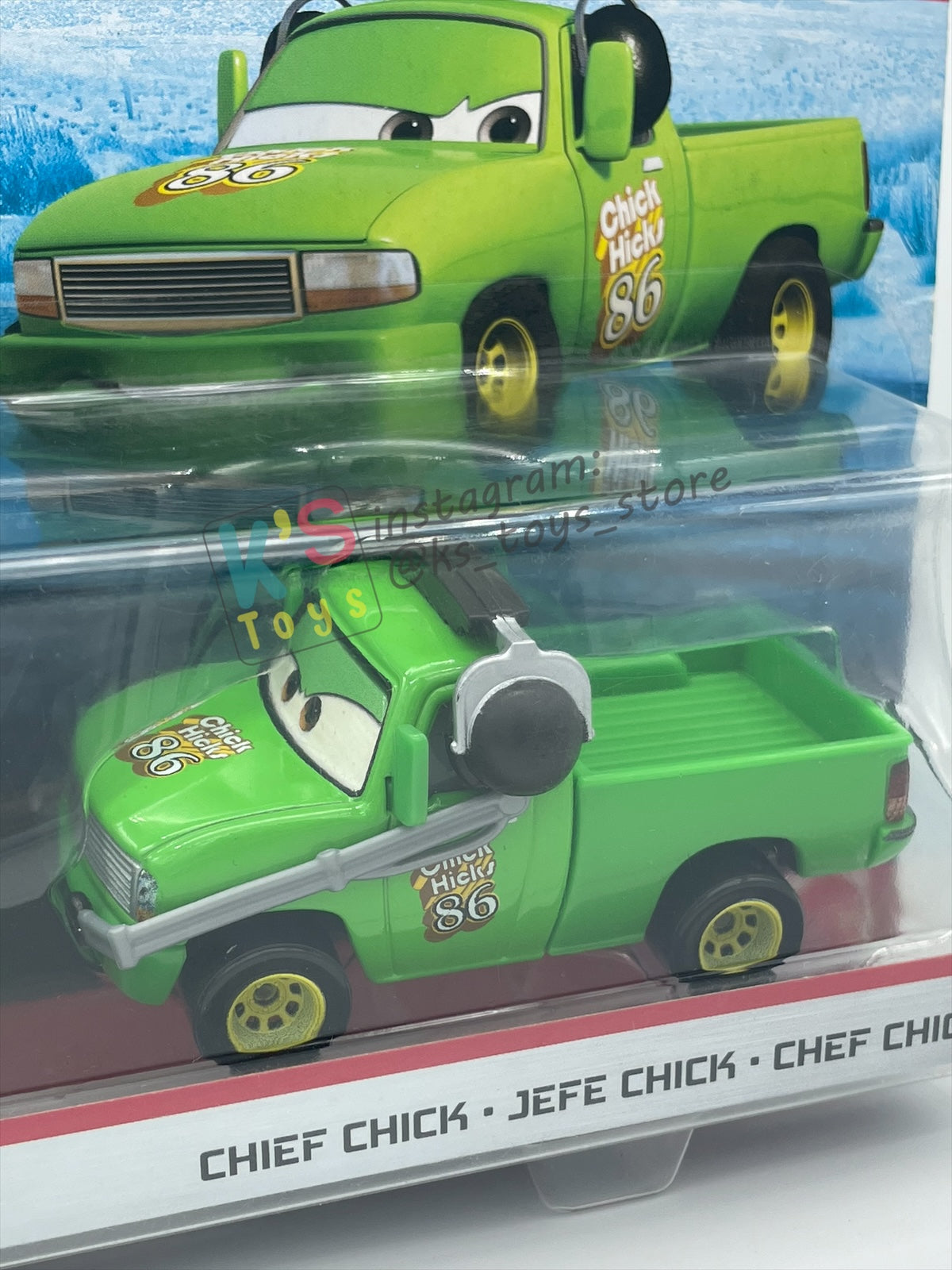 Disney Pixar Cars 1:55 by Mattel 2-Pack Cars 2, "CHICK HICKS AND CHIEF CHICK" - BNIP