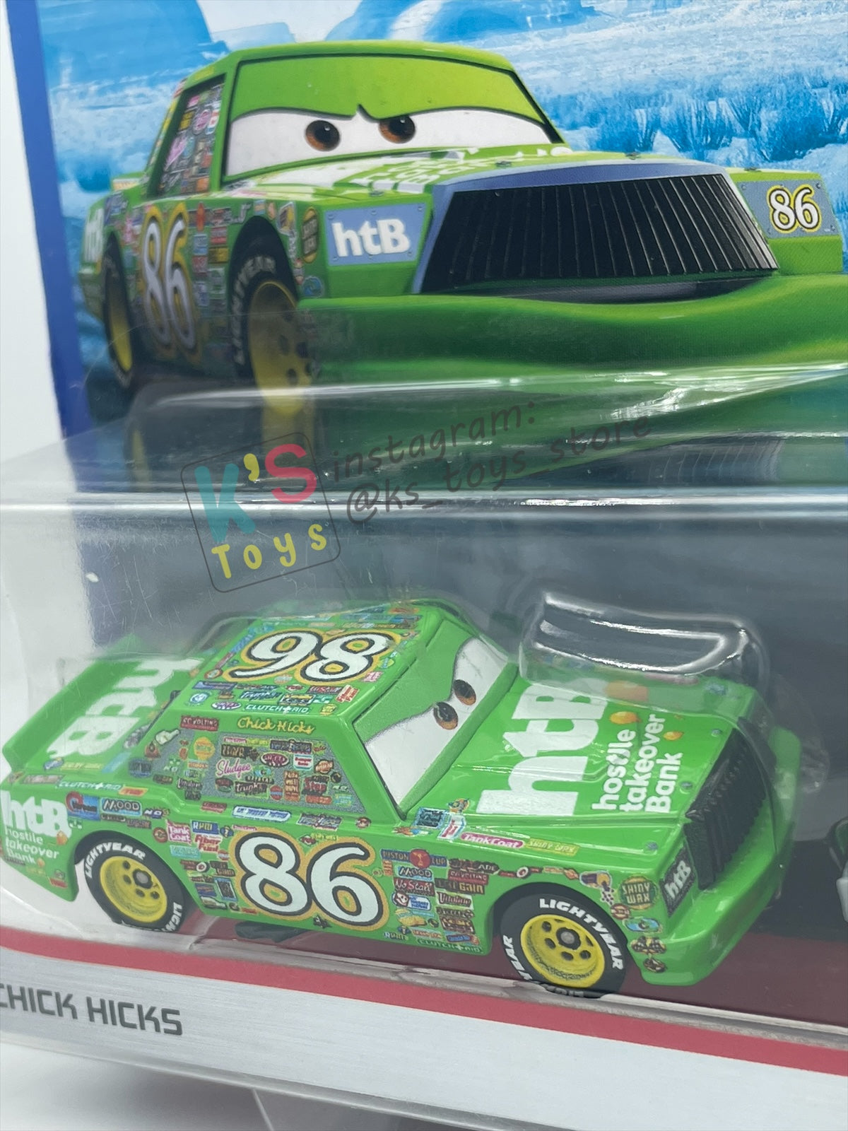 Disney Pixar Cars 1:55 by Mattel 2-Pack Cars 2, "CHICK HICKS AND CHIEF CHICK" - BNIP