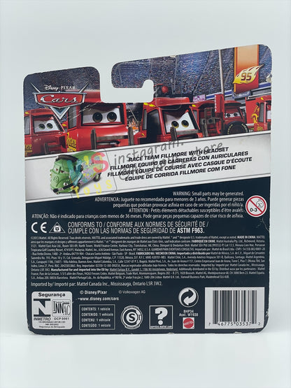 DISNEY PIXAR CARS BY MATTEL, RACE TEAM FILLMORE WITH HEADSET - 95 PIT CREW SERIES - BNIP