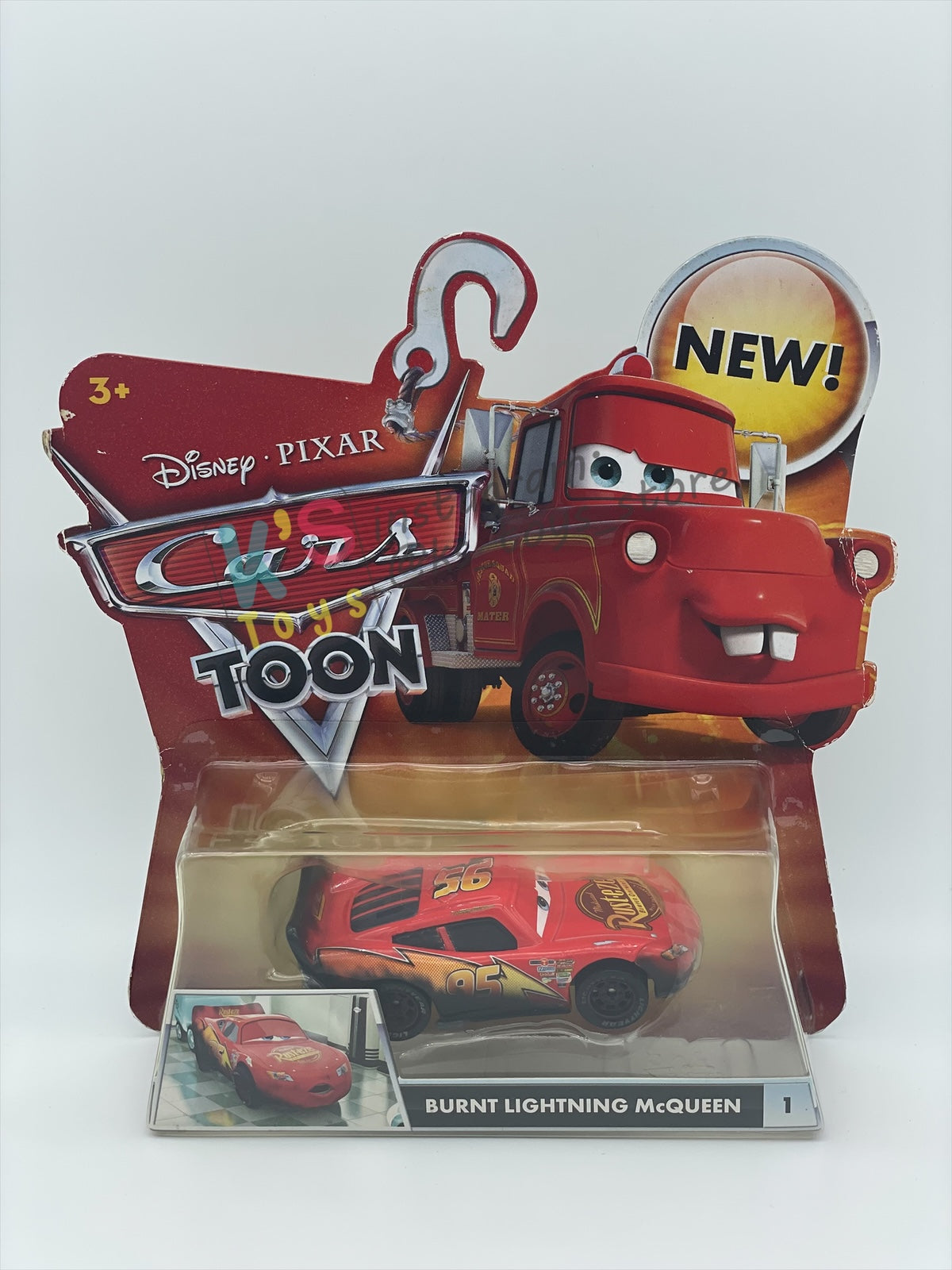 DISNEY PIXAR CARS "BURNT LIGHTNING MCQUEEN" RESCUE SQUAD MATER SERIES - Cars Toon - BNIP