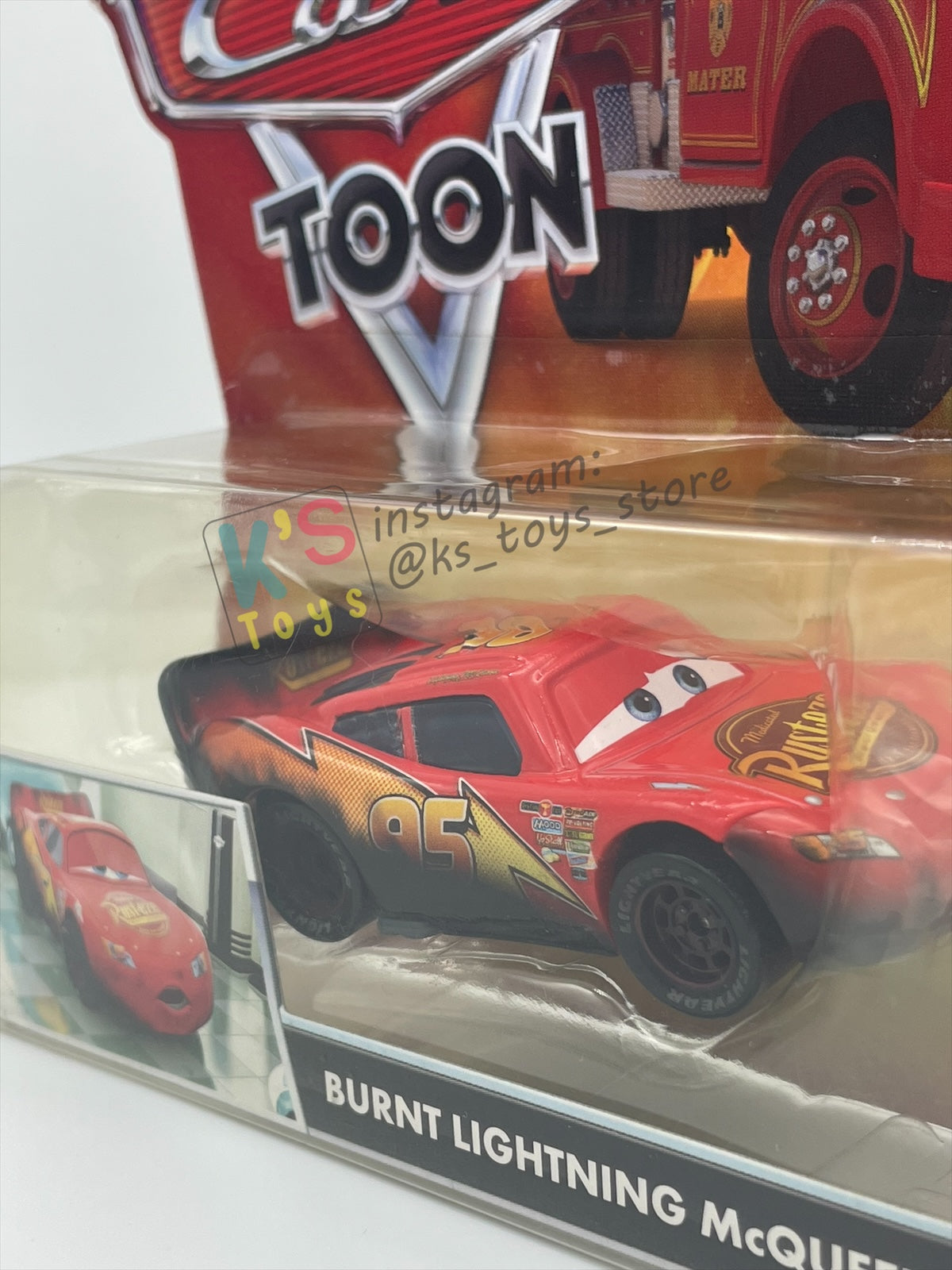 DISNEY PIXAR CARS "BURNT LIGHTNING MCQUEEN" RESCUE SQUAD MATER SERIES - Cars Toon - BNIP