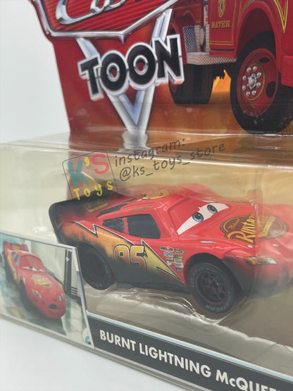 DISNEY PIXAR CARS "BURNT LIGHTNING MCQUEEN" RESCUE SQUAD MATER SERIES - Cars Toon - BNIP