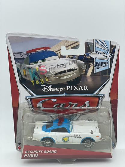 DISNEY PIXAR CARS BY MATTEL, "SECURITY GUARD FINN (VARIANT UNIBODY)" - AIRPORT ADVENTURE SERIES - BNIP