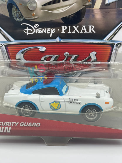 DISNEY PIXAR CARS BY MATTEL, "SECURITY GUARD FINN (VARIANT UNIBODY)" - AIRPORT ADVENTURE SERIES - BNIP