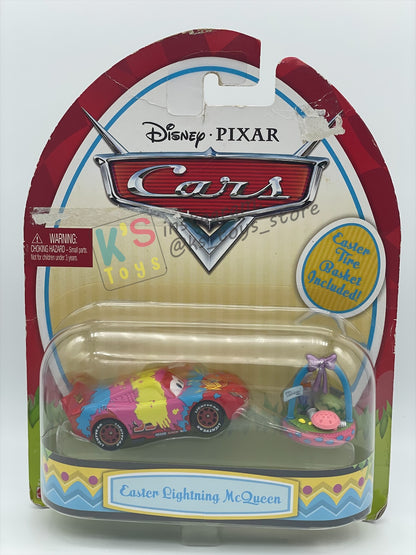 DISNEY PIXAR CARS 1:55 BY MATTEL, "EASTER LIGHTNING MCQUEEN WITH BASKET" EASTER SERIES - BNIP
