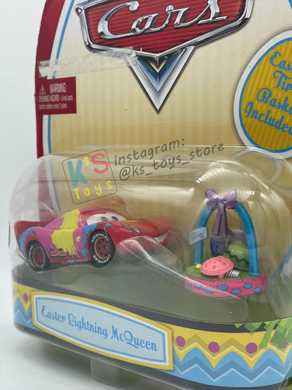 DISNEY PIXAR CARS 1:55 BY MATTEL, "EASTER LIGHTNING MCQUEEN WITH BASKET" EASTER SERIES - BNIP