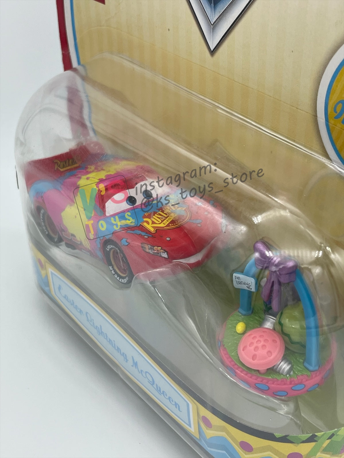 DISNEY PIXAR CARS 1:55 BY MATTEL, "EASTER LIGHTNING MCQUEEN WITH BASKET" EASTER SERIES - BNIP
