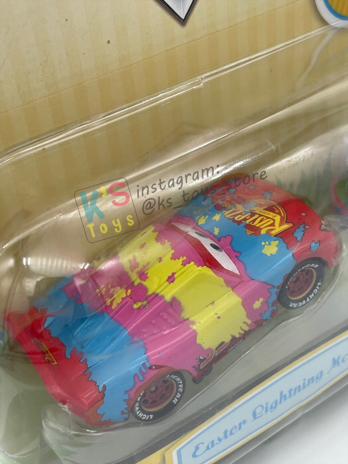 DISNEY PIXAR CARS 1:55 BY MATTEL, "EASTER LIGHTNING MCQUEEN WITH BASKET" EASTER SERIES - BNIP