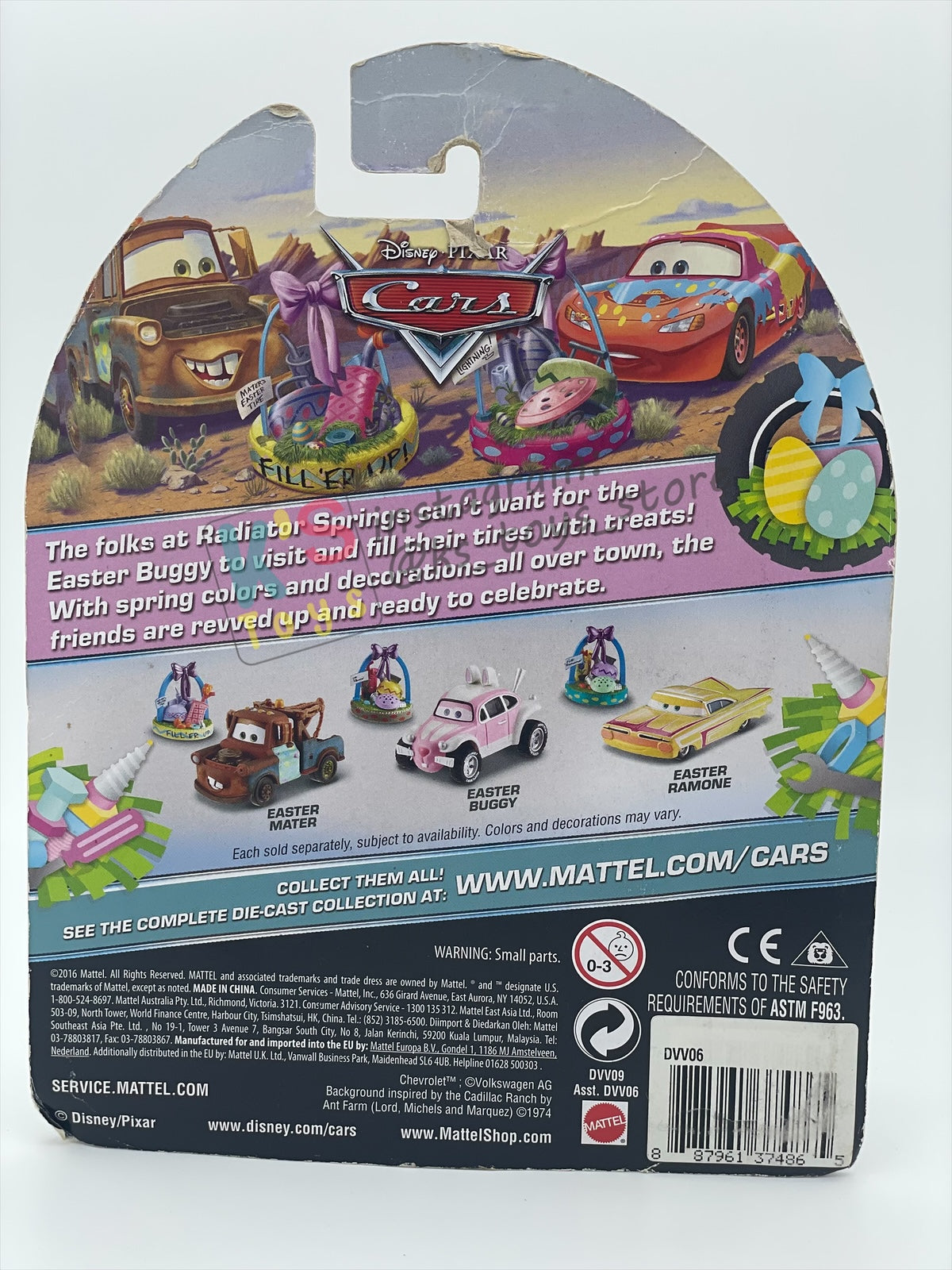 DISNEY PIXAR CARS 1:55 BY MATTEL, "EASTER LIGHTNING MCQUEEN WITH BASKET" EASTER SERIES - BNIP