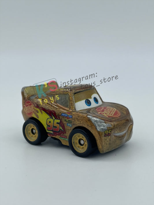 Loose Mini Racers Pixar Disney Cars, GOLDEN LIGHTNING MCQUEEN - Pre-Owned in Played with Condition - READ DESCRIPTION!!!!