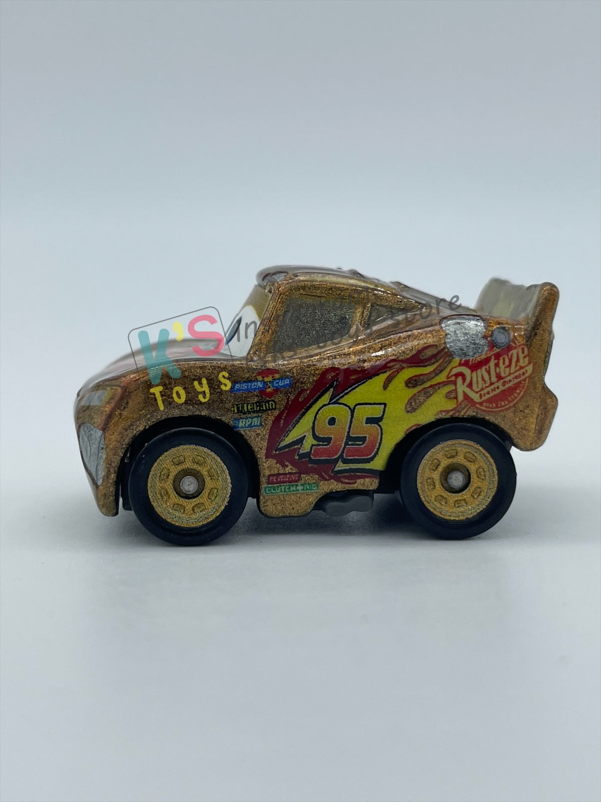 Loose Mini Racers Pixar Disney Cars, GOLDEN LIGHTNING MCQUEEN - Pre-Owned in Played with Condition - READ DESCRIPTION!!!!