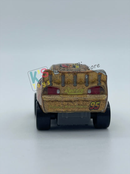 Loose Mini Racers Pixar Disney Cars, GOLDEN LIGHTNING MCQUEEN - Pre-Owned in Played with Condition - READ DESCRIPTION!!!!