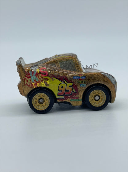 Loose Mini Racers Pixar Disney Cars, GOLDEN LIGHTNING MCQUEEN - Pre-Owned in Played with Condition - READ DESCRIPTION!!!!