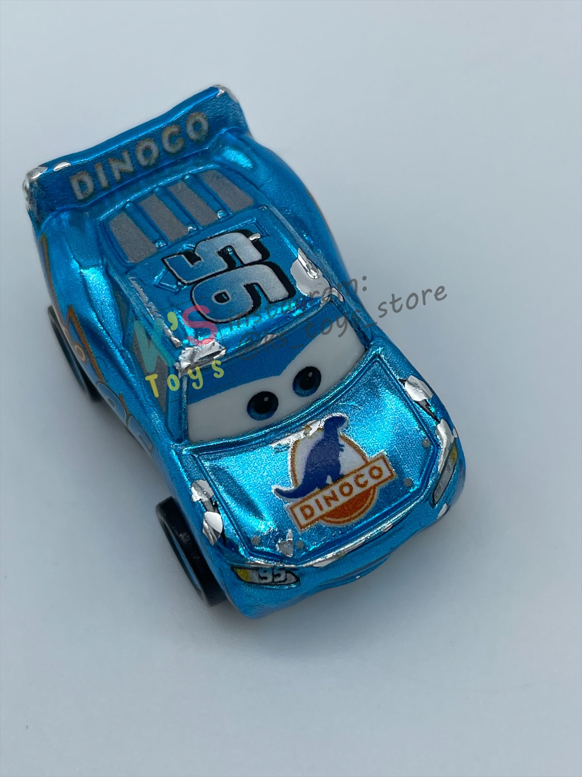 Loose Mini Racers Pixar Disney Cars, METALLIC DINOCO LIGHTNING MCQUEEN - Pre-Owned in Played with Condition - READ DESCRIPTION!!!!