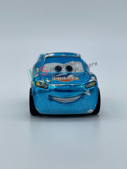 Loose Mini Racers Pixar Disney Cars, METALLIC DINOCO LIGHTNING MCQUEEN - Pre-Owned in Played with Condition - READ DESCRIPTION!!!!