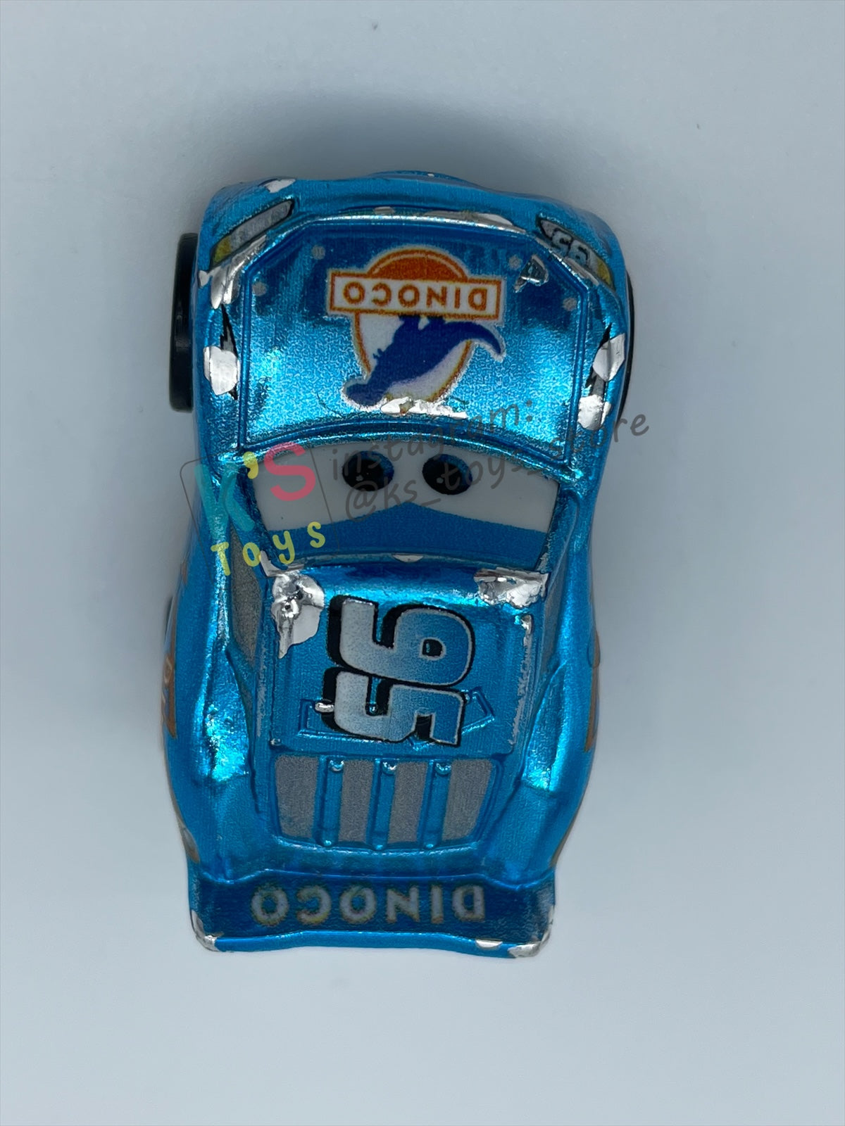 Loose Mini Racers Pixar Disney Cars, METALLIC DINOCO LIGHTNING MCQUEEN - Pre-Owned in Played with Condition - READ DESCRIPTION!!!!