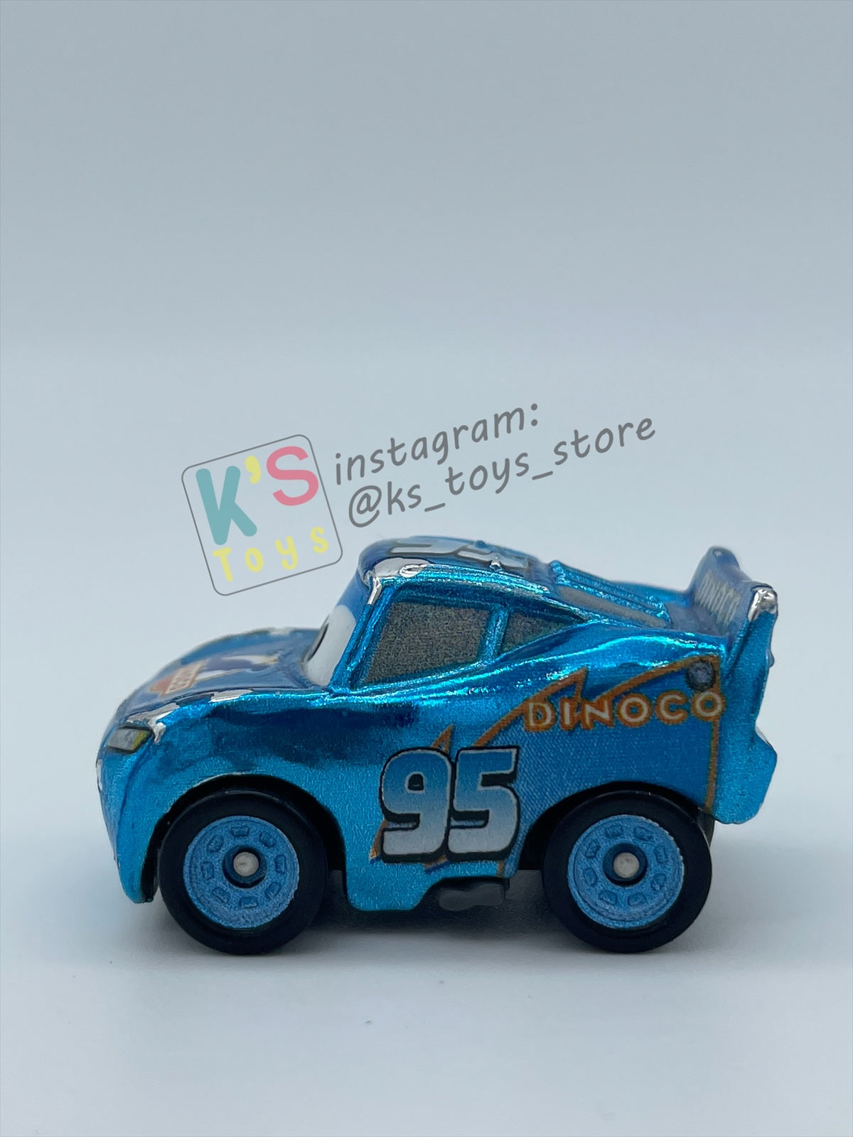 Loose Mini Racers Pixar Disney Cars, METALLIC DINOCO LIGHTNING MCQUEEN - Pre-Owned in Played with Condition - READ DESCRIPTION!!!!
