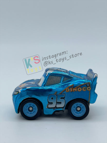 Loose Mini Racers Pixar Disney Cars, METALLIC DINOCO LIGHTNING MCQUEEN - Pre-Owned in Played with Condition - READ DESCRIPTION!!!!