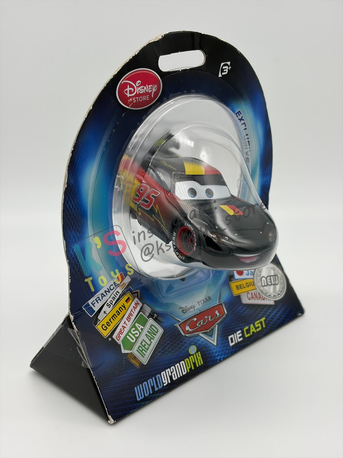 Disney Store Version of Disney Pixar Cars 1:43 - BELGIUM LIGHTNING MCQUEEN - COUNTRY WGP EXCLUSIVE INTERNATIONAL SERIES - BNIP