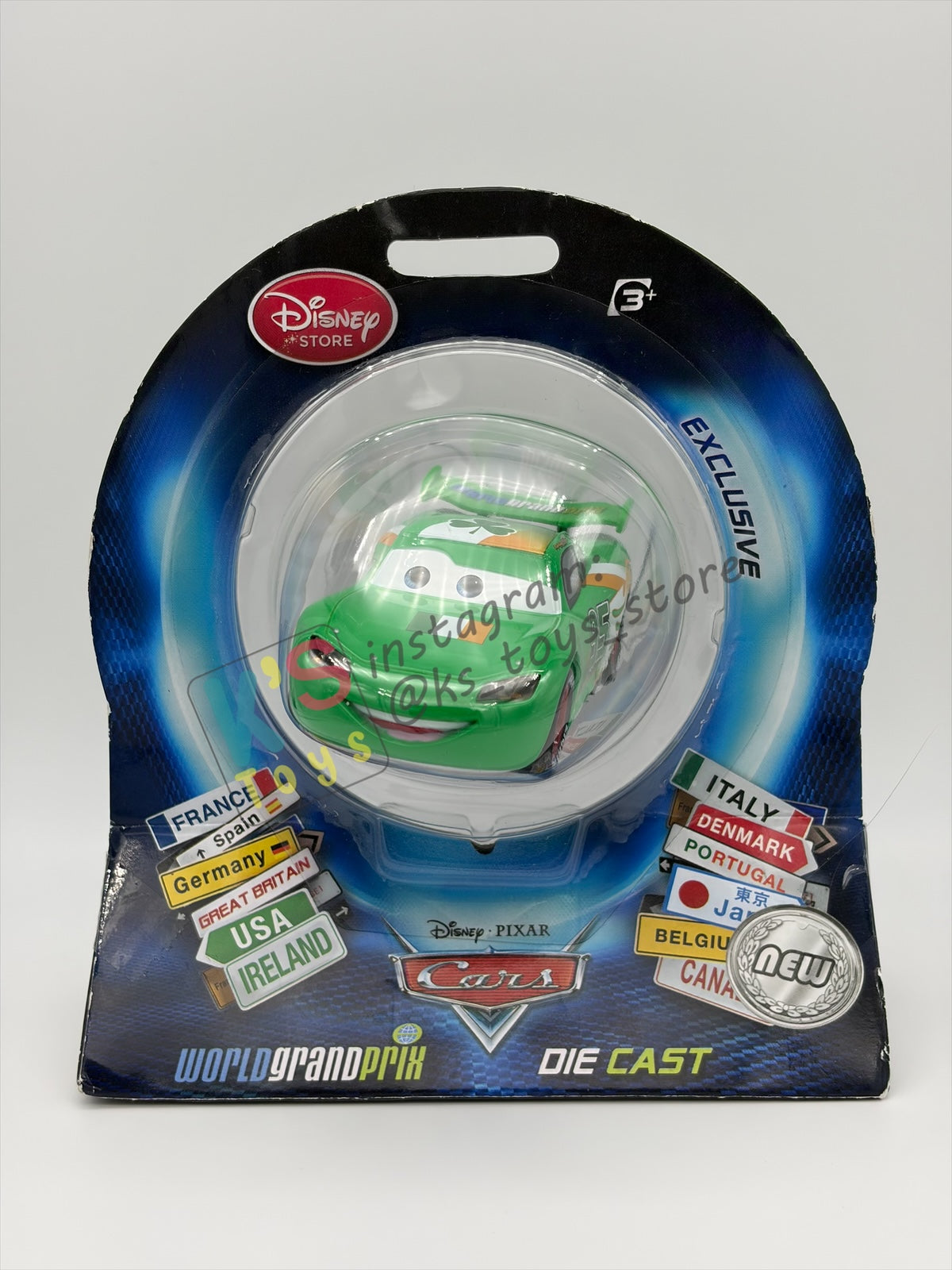 Disney Store Version of Disney Pixar Cars 1:43 - IRELAND LIGHTNING MCQUEEN - COUNTRY WGP EXCLUSIVE INTERNATIONAL SERIES - BNIP