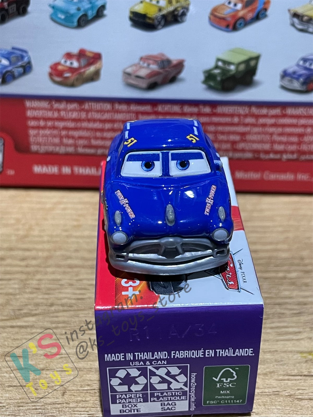 Mini Racers Pixar Disney Cars, 2022 Series 3 #34 FABULOUS HUDSON HORNET