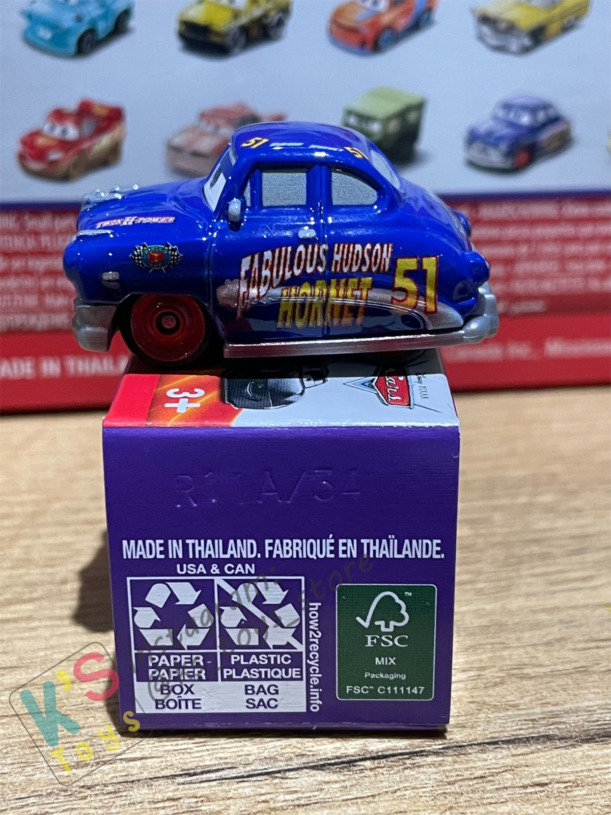 Mini Racers Pixar Disney Cars, 2022 Series 3 #34 FABULOUS HUDSON HORNET