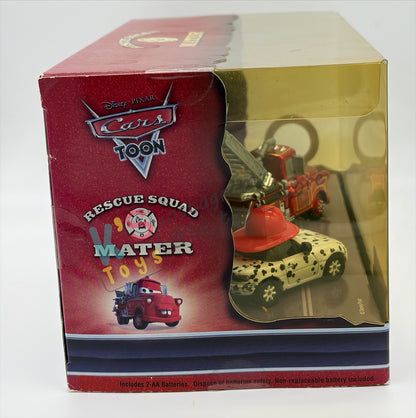 DISNEY PIXAR CARS 1:55 BY MATTEL - EXCLUSIVE SDCC 2009 CARS TOON RESCUE SQUAD MATER 3-PACK GIFT SET "RESCUE SQUAD MATER, DALMATIAN MIA AND DALMATIAN TIA" - BNIB *CRACKED BLISTER