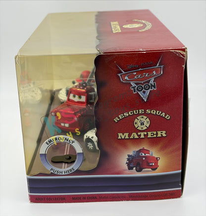 DISNEY PIXAR CARS 1:55 BY MATTEL - EXCLUSIVE SDCC 2009 CARS TOON RESCUE SQUAD MATER 3-PACK GIFT SET "RESCUE SQUAD MATER, DALMATIAN MIA AND DALMATIAN TIA" - BNIB *CRACKED BLISTER