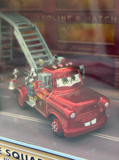 DISNEY PIXAR CARS 1:55 BY MATTEL - EXCLUSIVE SDCC 2009 CARS TOON RESCUE SQUAD MATER 3-PACK GIFT SET "RESCUE SQUAD MATER, DALMATIAN MIA AND DALMATIAN TIA" - BNIB *CRACKED BLISTER