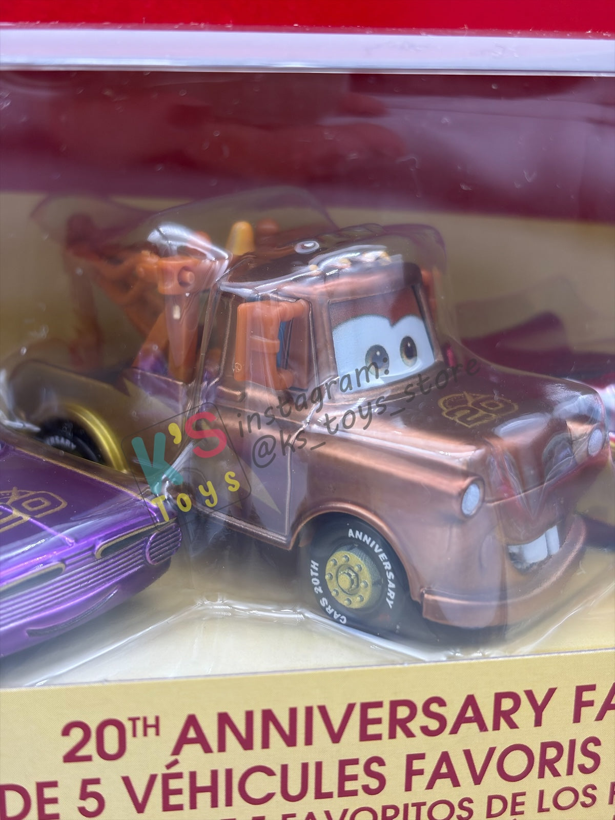 GIFT SET Disney Pixar Cars by MATTEL, EXCLUSIVE 5 PACK 20th ANNIVERSARY FAN FAVOURITE - RAMONE, MATER, LIGHTNING MCQUEEN, SALLY AND FILLMORE - BNIP