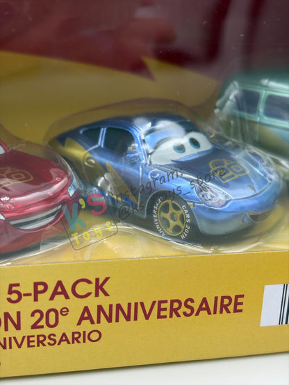 GIFT SET Disney Pixar Cars by MATTEL, EXCLUSIVE 5 PACK 20th ANNIVERSARY FAN FAVOURITE - RAMONE, MATER, LIGHTNING MCQUEEN, SALLY AND FILLMORE - BNIP