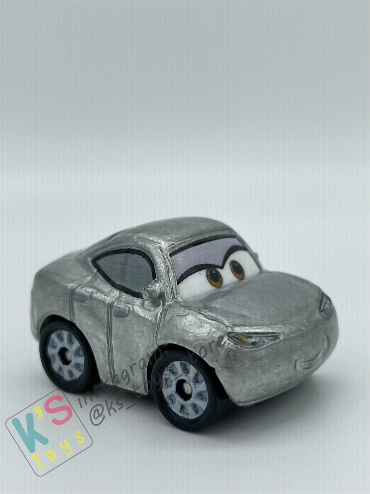 Loose Mini Racers Pixar Disney Cars, Silver Natalie Certain - Displayed Condition