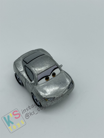 Loose Mini Racers Pixar Disney Cars, Silver Natalie Certain - Displayed Condition