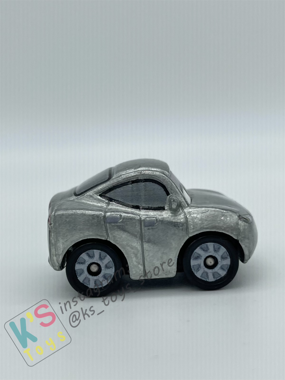 Loose Mini Racers Pixar Disney Cars, Silver Natalie Certain - Displayed Condition