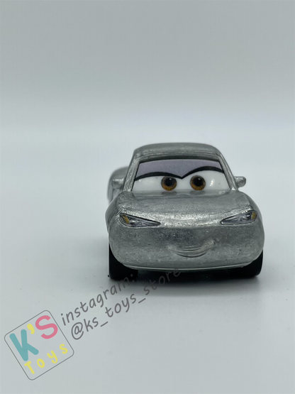 Loose Mini Racers Pixar Disney Cars, Silver Natalie Certain - Displayed Condition