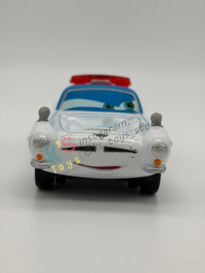 PRE-OWNED / LOOSE DISNEY PIXAR CARS - “SECURITY GUARD FINN (VARIANT UNIBODY)" - CARS 2 AIRPORT ADVENTURE SERIES - GOOD CONDITION