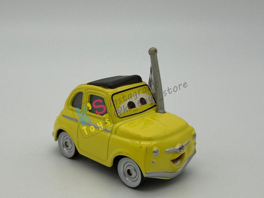 PRE-OWNED / LOOSE DISNEY PIXAR CARS - “LUIGI WITH CHECKERED FLAG" - CARS 3 FIREBALL BEACH RACE 4-PACK SERIES - NEAR MINT CONDITION