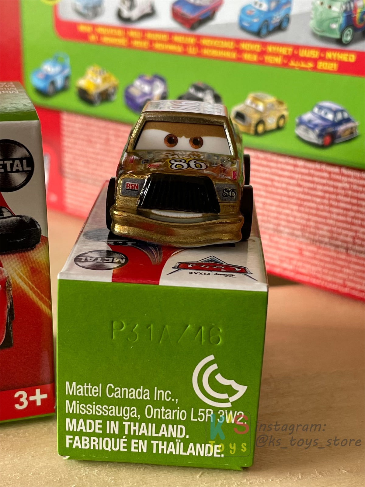 Mini Racers Pixar Disney Cars, 2021 Series 4 #46 GOLD CHICK HICKS