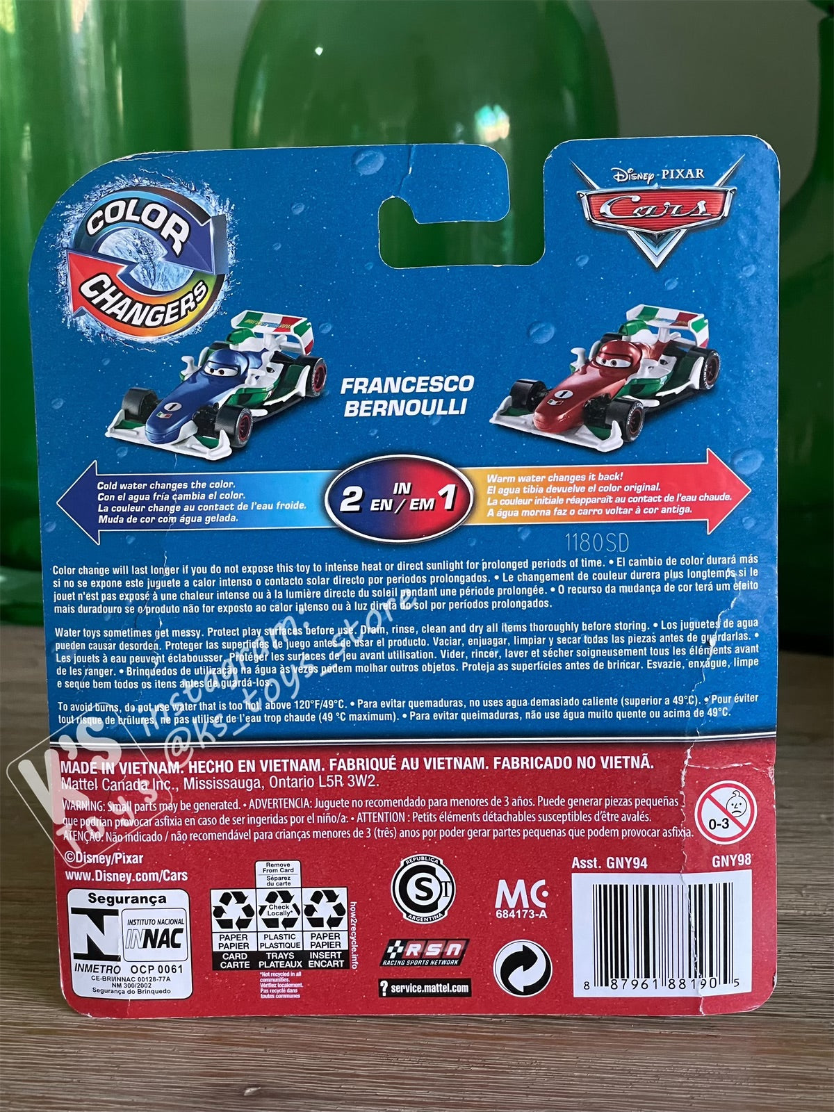 COLOR CHANGERS Disney Pixar Cars by MATTEL, FRANCESCO BERNOULLI - PURPLE COLOR CHANGERS 2020 RELEASE - BNIP