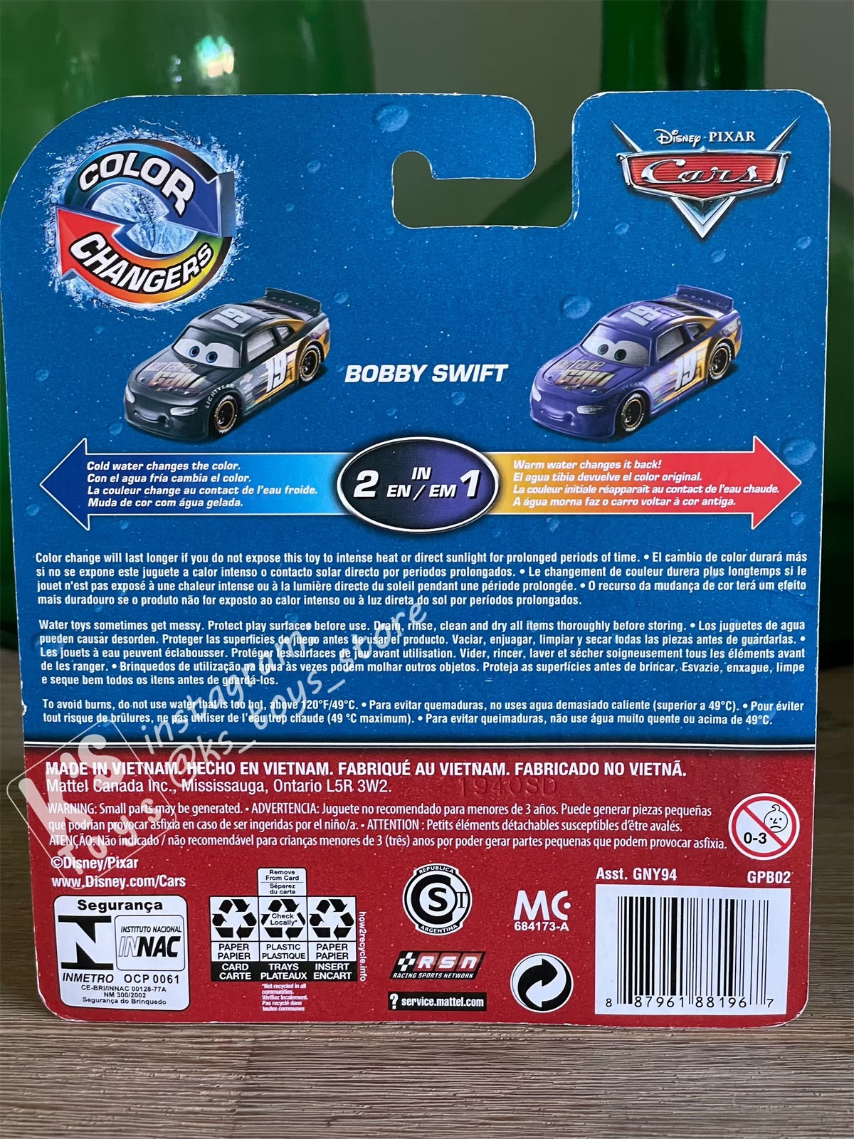 COLOR CHANGERS Disney Pixar Cars by MATTEL, BOBBY SWIFT - 2020 RELEASE - BNIP