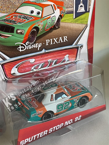 DISNEY PIXAR CARS "SPUTTER STOP NO 92” PISTON CUP SERIES- BNIP