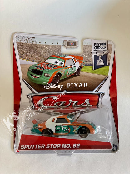 DISNEY PIXAR CARS "SPUTTER STOP NO 92” PISTON CUP SERIES- BNIP