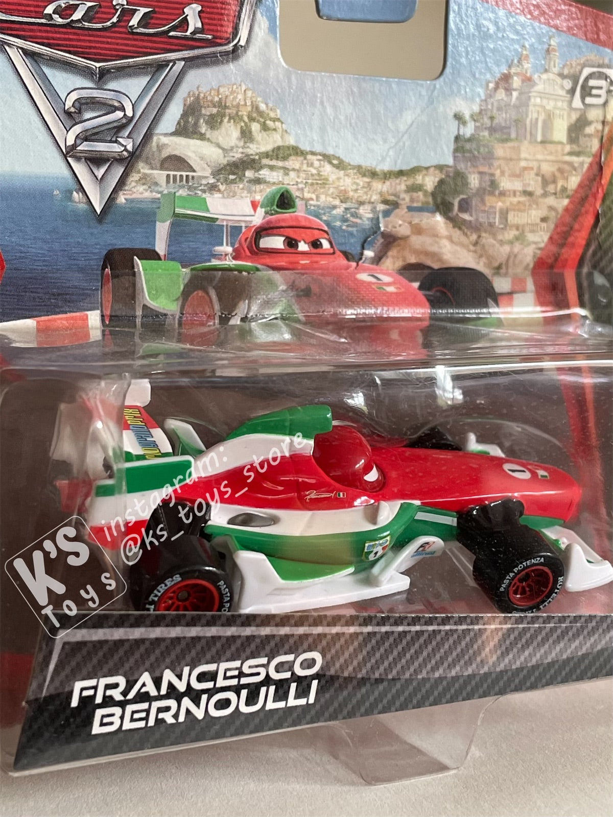 DISNEY PIXAR CARS "FRANCESCO BERNOULLI" SHORT CARD CARS 2 - BNIP