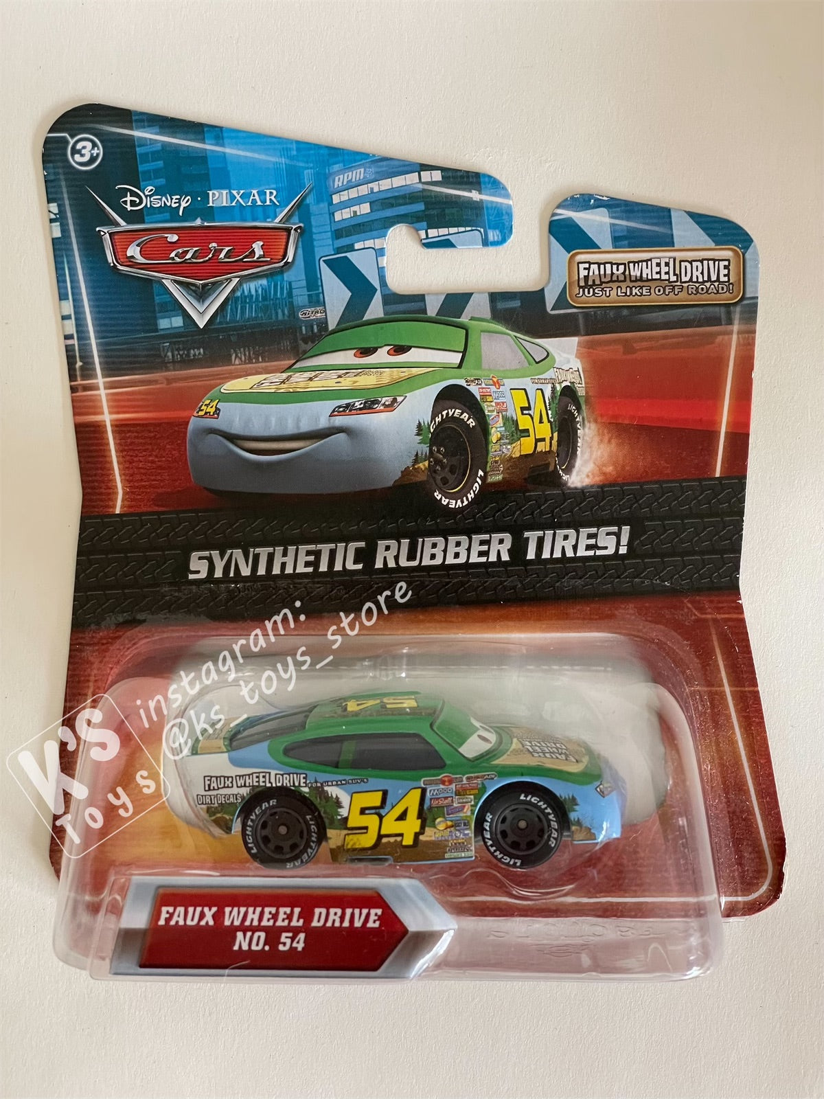 DISNEY PIXAR CARS "FAUX WHEEL DRIVE #54" SYNTHETIC RUBBER TIRES - BNIP